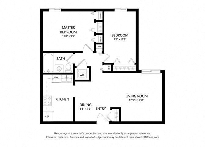 2 Bedroom Floor Plan
